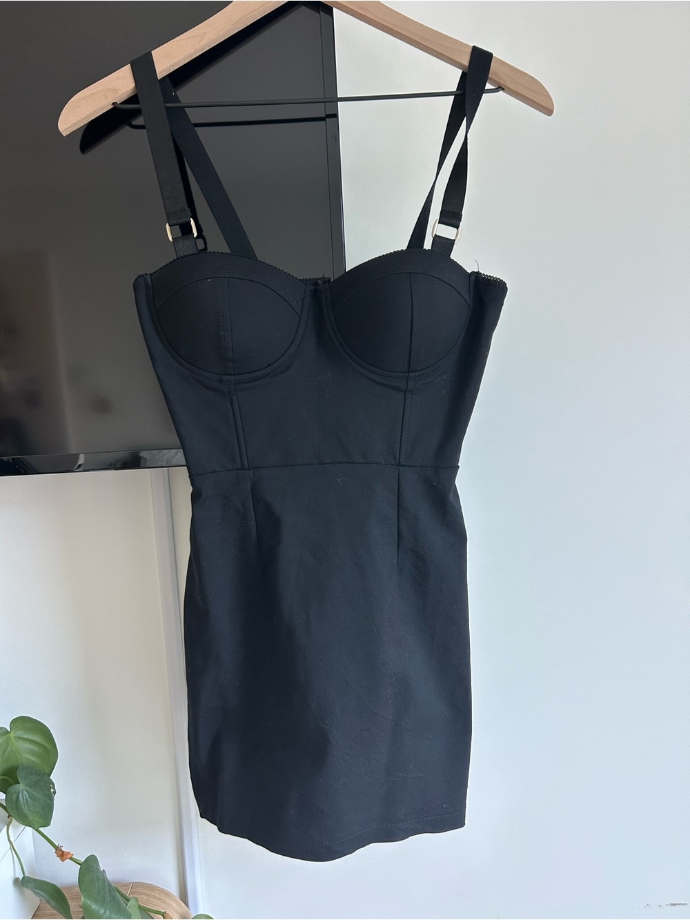 REVOLVE/SUPERDOWN - Square Trim Corset Dress Black Mini Dress
